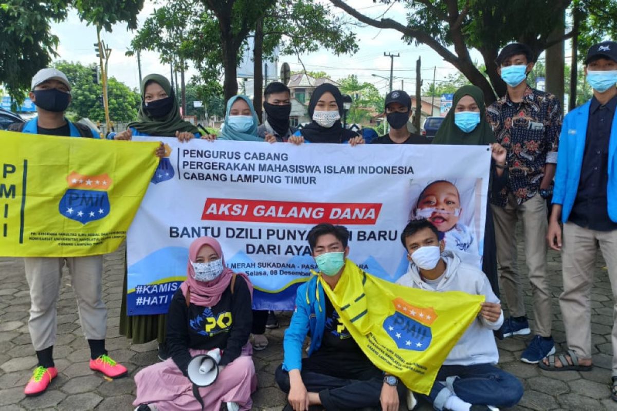 PMII Lampung Timur galang donasi bantu biaya cangkok hati adik Dzili