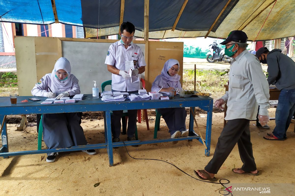 Petugas TPS di Pangalengan bertema SMA terapkan protokol kesehatan