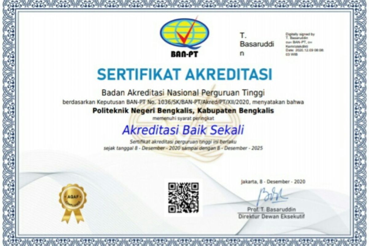 Polbeng Bengkalis raih sertifikat akreditasi