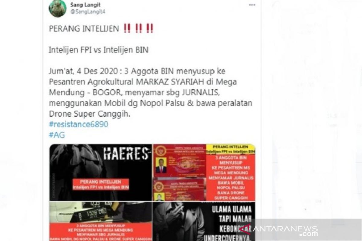 Hoaks, BIN menyusup ke pesantren untuk habisi Rizieq Shihab