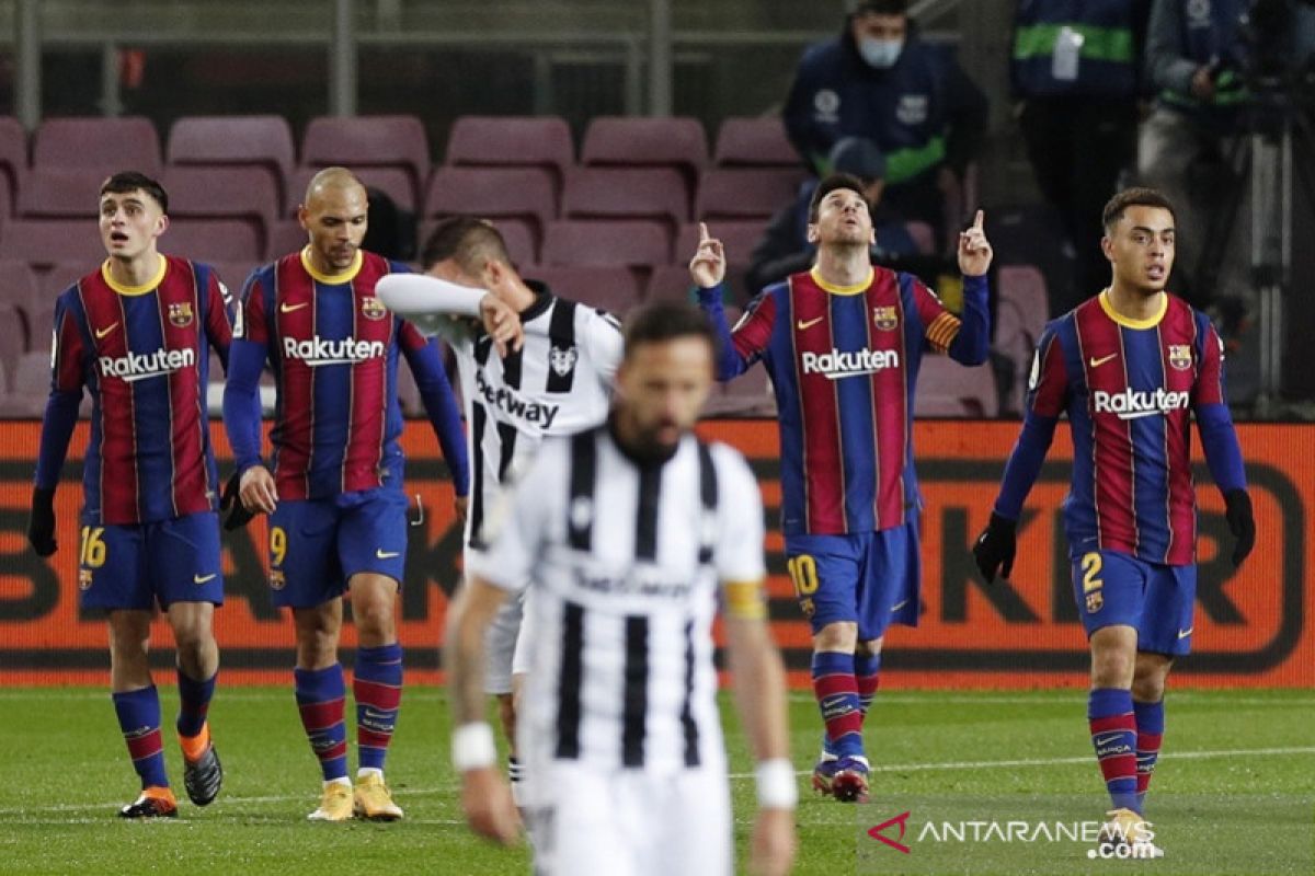 Tundukkan Levante, Messi bawa Barcelona ke jalur kemenangan