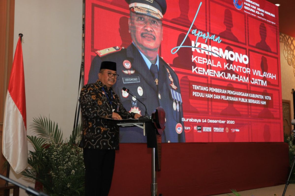 Sebanyak 34 kabupaten/kota di Jatim meraih predikat peduli HAM