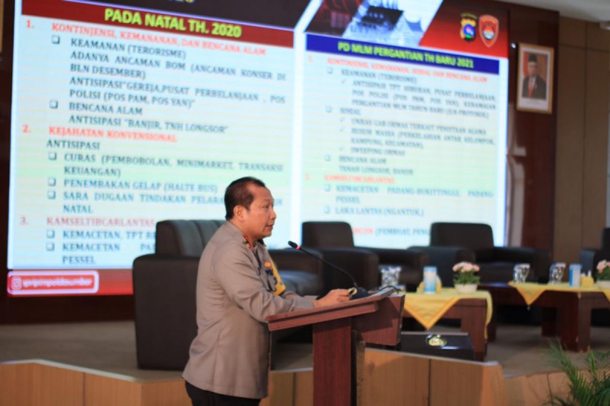 Polda Sumatera Barat petakan lima potensi ancaman Operasi Lilin 2020