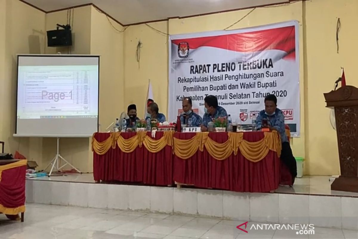KPU Tapsel tetapkan paslon Dolly Pasaribu-Rasyid Dongoran unggul Pilkada 2020