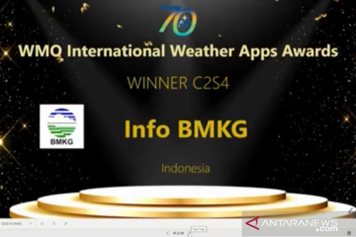 Info BMKG menang penghargaan Organisasi Meteorologi Dunia