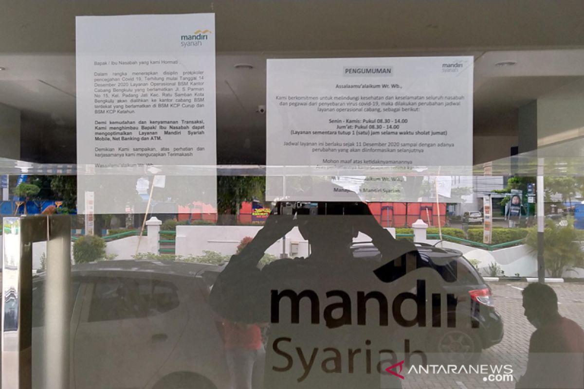 Karyawan Bank Syariah Mandiri Bengkulu positif COVID-19
