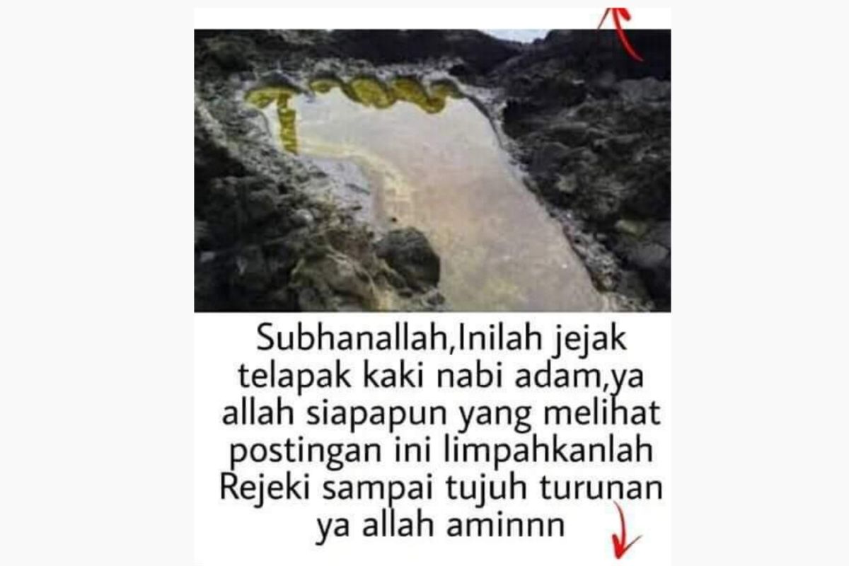 Cek fakta - Foto jejak kaki Nabi Adam