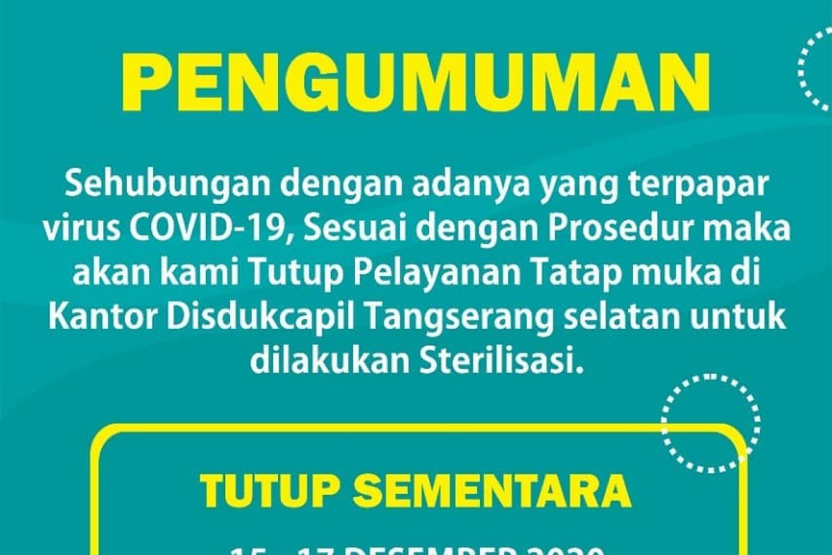 Satu pegawai Disdukcapil Tangsel positif COVID-19 empat lainnya reaktif