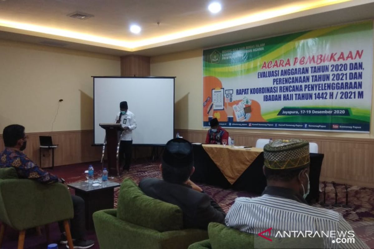 Kemenag Papua evaluasi anggaran-rencana penyelenggaraan ibadah haji 2021