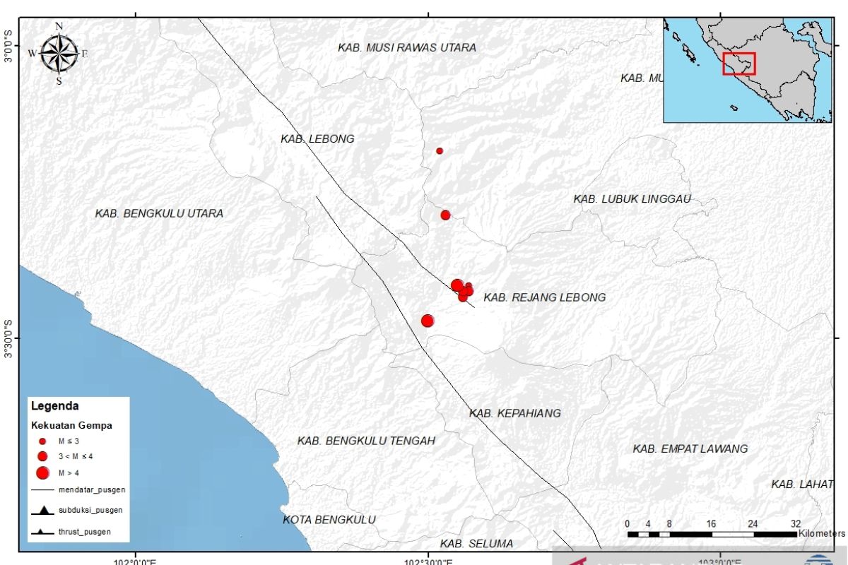 Bengkulu diguncang gempa bumi 5 SR Kamis dini hari