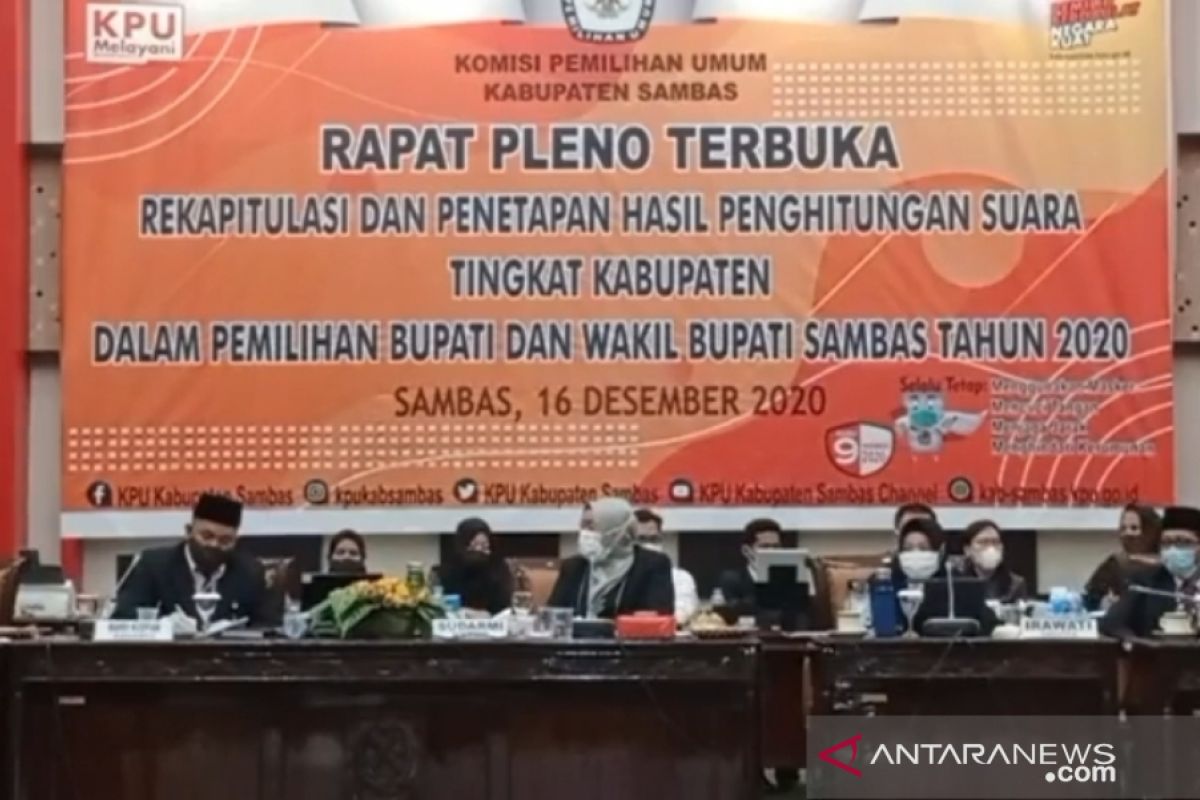 Hasil pleno KPU Sambas Satono - Fahrur Rofi raih 85.830 suara