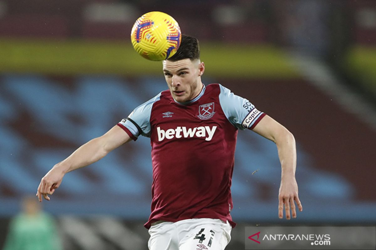 Declan Rice absen sebulan bela West Ham akibat cedera lutut