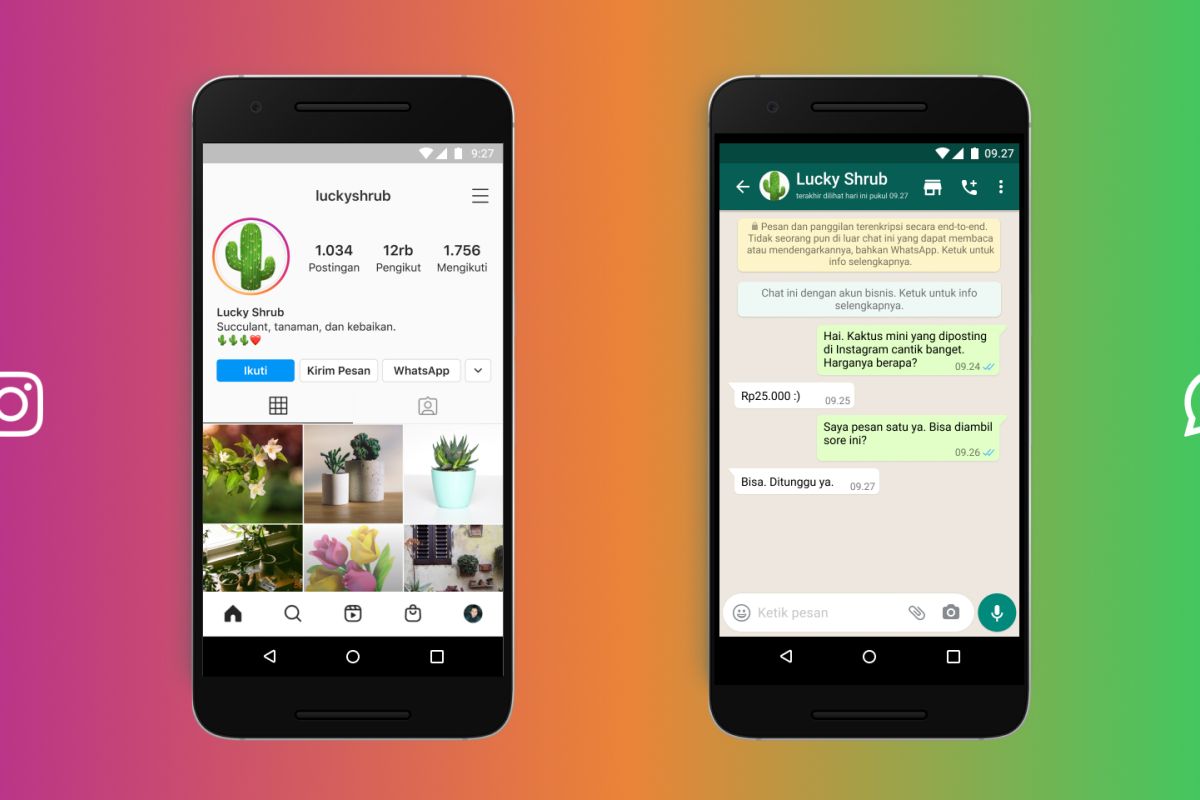 Instagram kini terhubung dengan chat WhatsApp