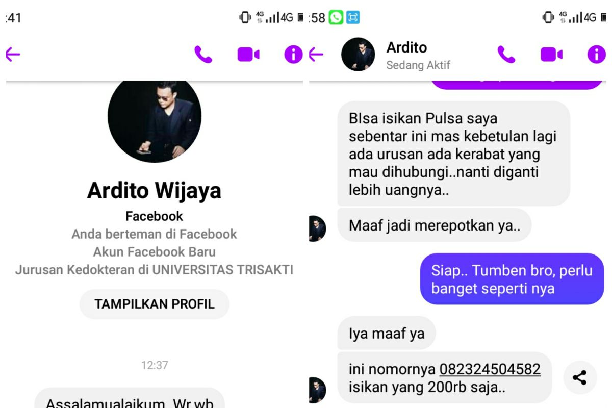 Ardito janjikan hadiah ungkap pelaku penipuan akun medsos palsu