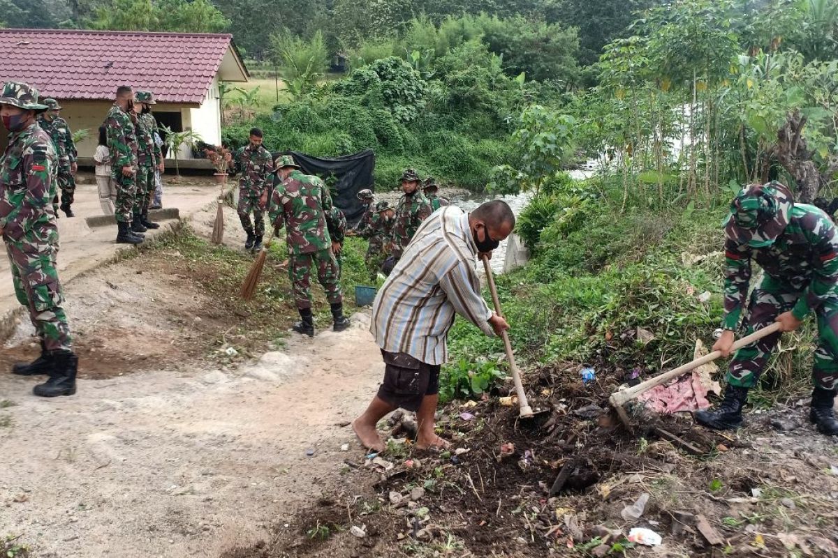 Yonif 123/Rajawali  gelar Karya Bakti peringati Hari Infanteri