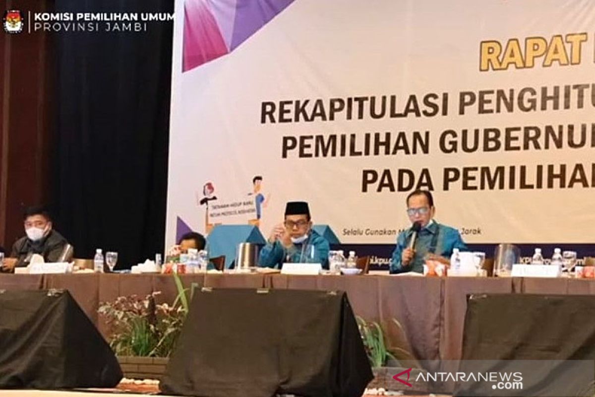 KPU Jambi tetapkan Al Haris-Abdullah Sani raih suara terbanyak