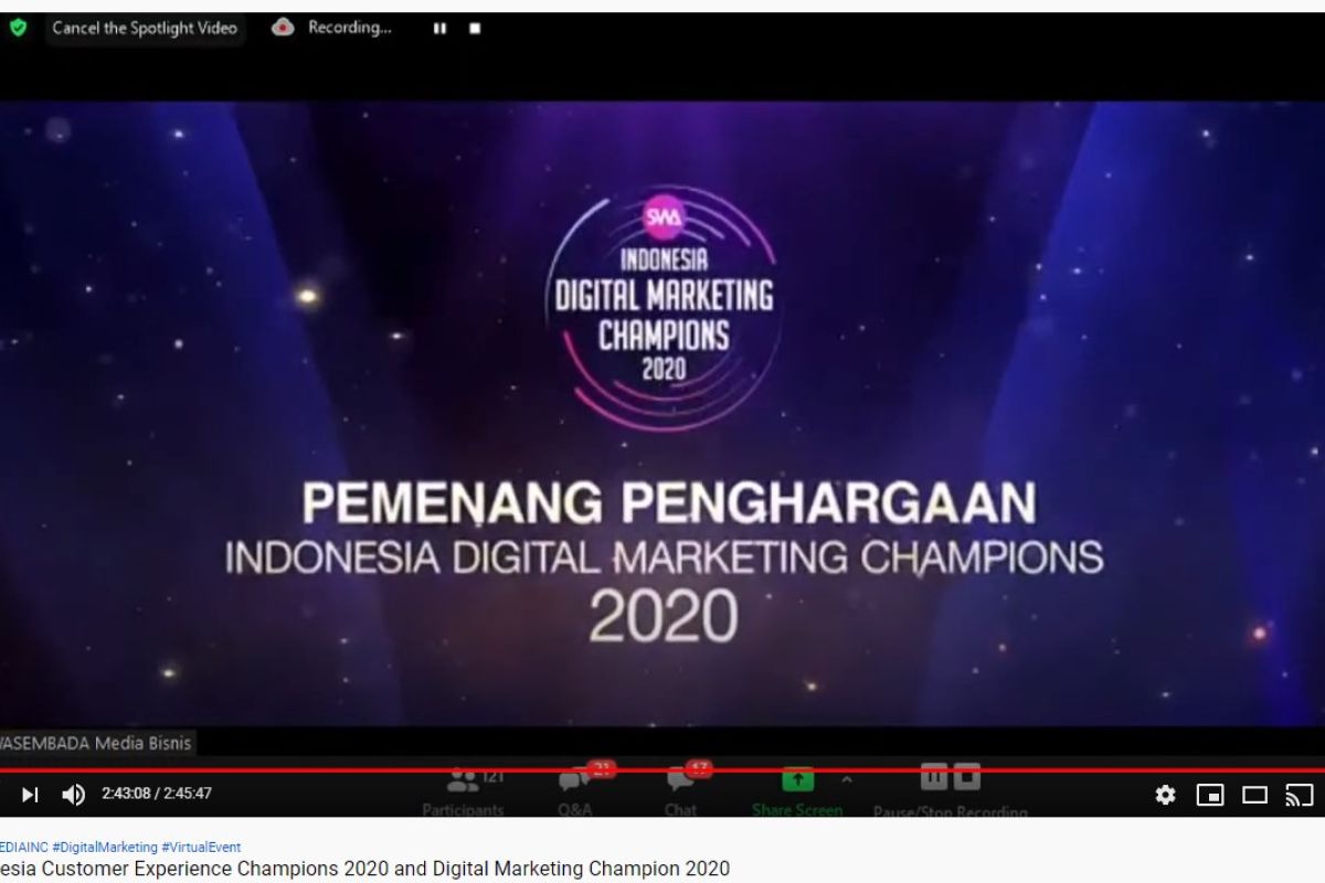 Astra Agro dianugerahi Best Digital Marketing Champion 2020