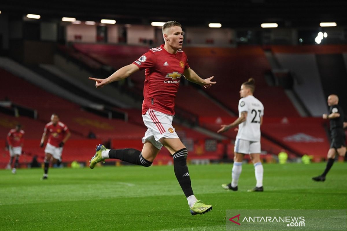 MU 'meroket' tiga besar klasemen Liga Inggris usai pesta goal atas Leeds