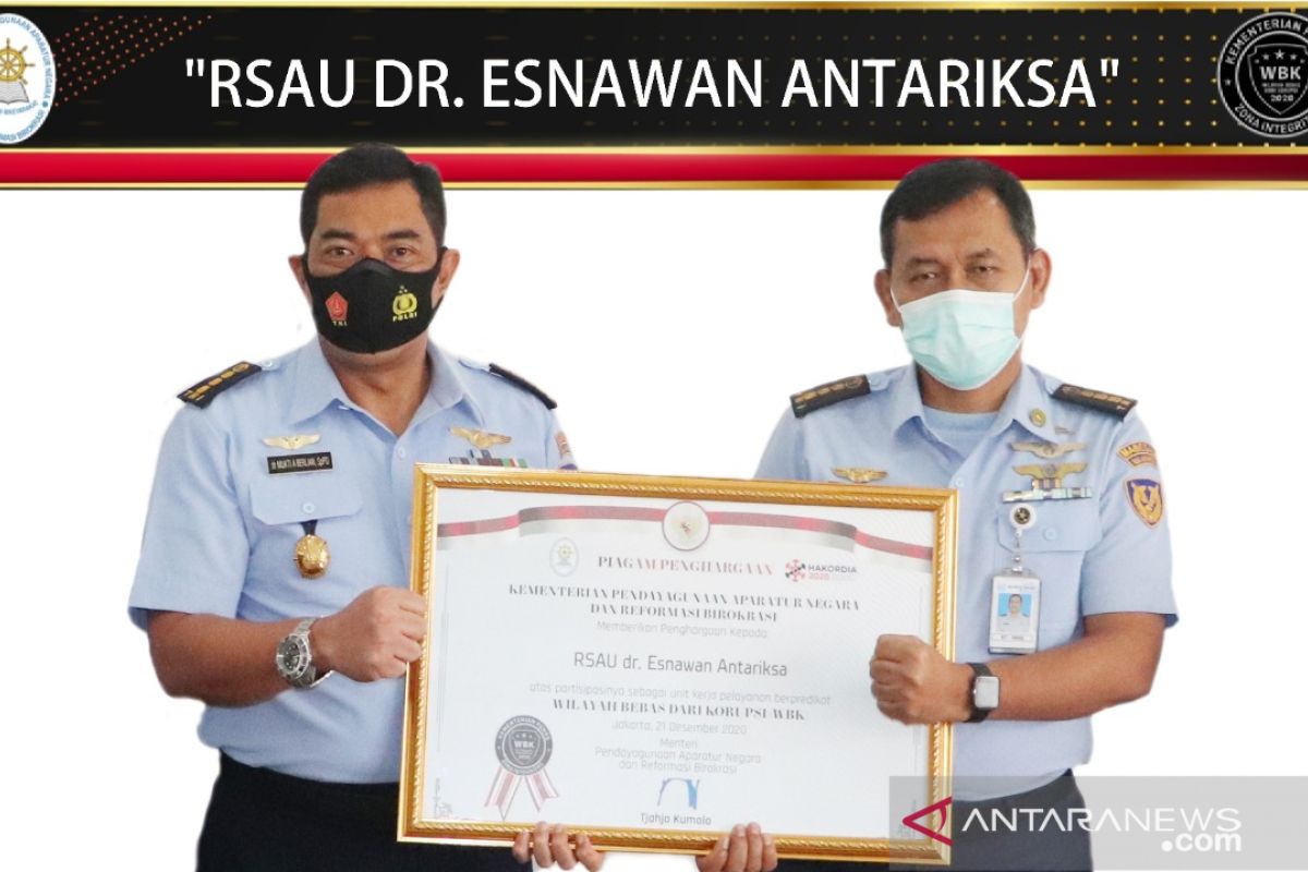 RSAU dr Esnawan Antariksa terima penganugerahan Zona Integritas 2020