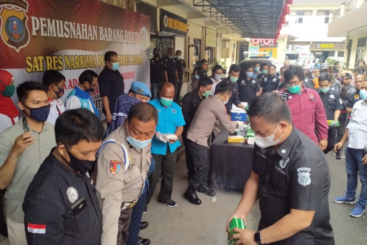 Polrestabes Medan musnahkan 30 kilogram sabu