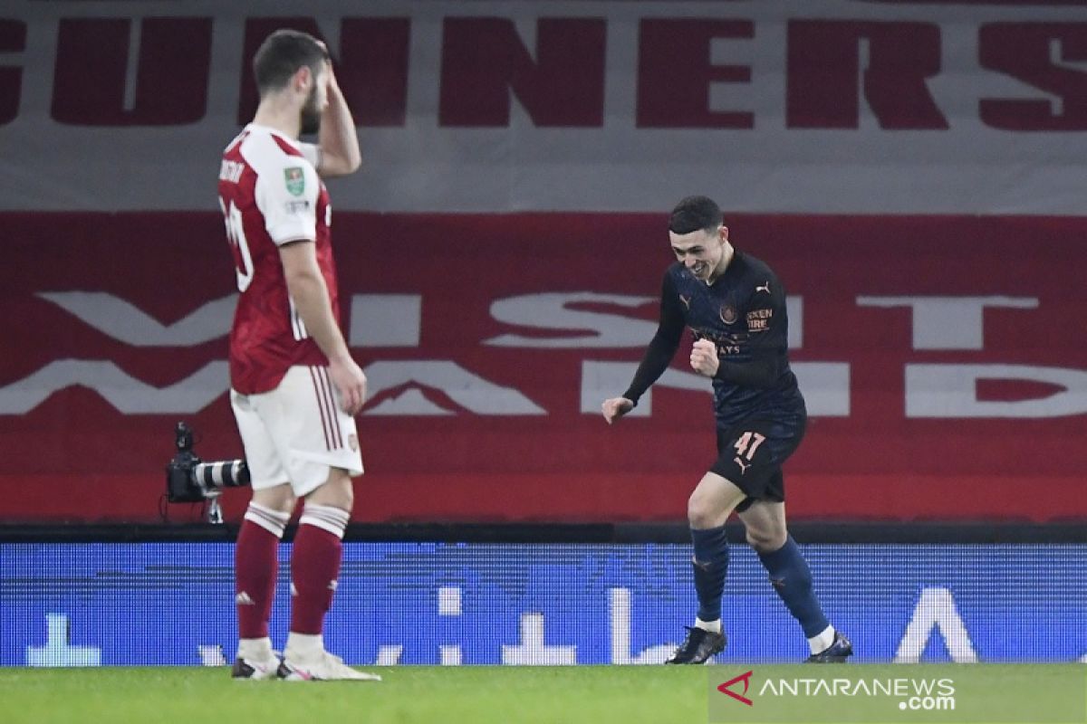 City melenggang ke semifinal Piala Liga Inggris usai taklukkan Arsenal 4-1