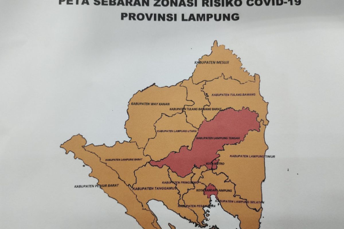 Tiga daerah di Provinsi Lampung beralih ke zona merah