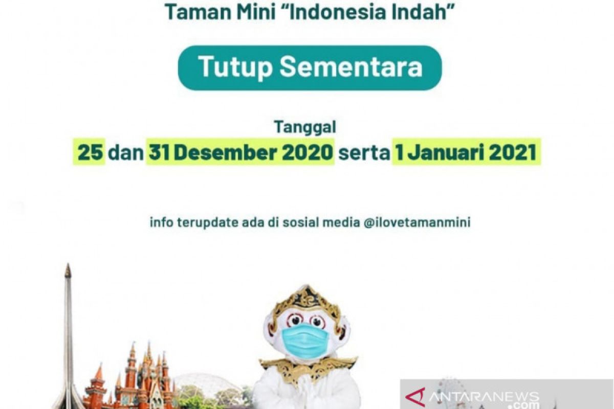 TMII tutup saat Natal dan Tahun Baru 2021