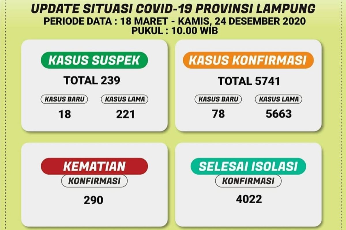 Dinkes catat pasien sembuh COVID-19 di Lampung bertambah 66 orang