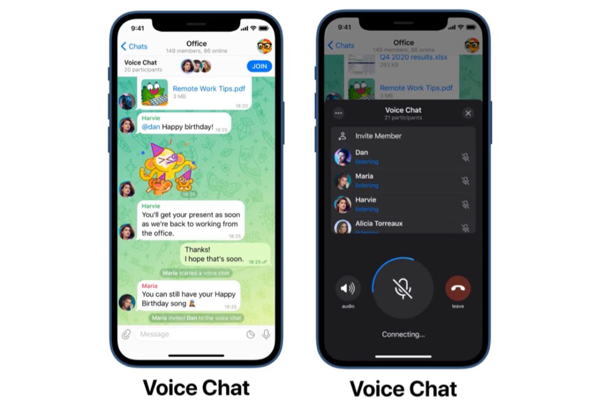 Telegram menambah fitur obrolan suara grup