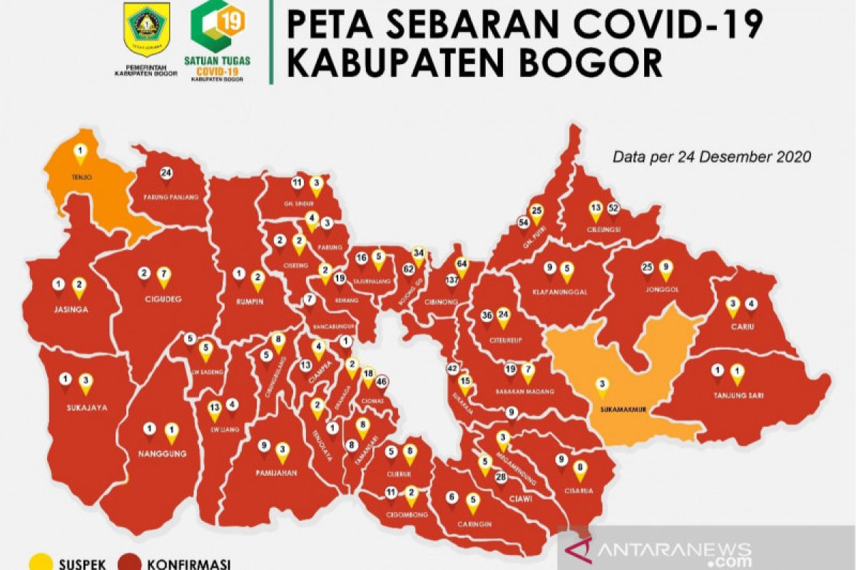 Satgas COVID-19 Bogor tetapkan sebagai Kawasan Puncak zona merah COVID-19