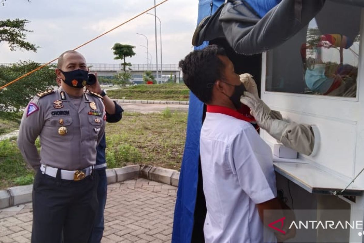 Korlantas Mabes Polri cek protokol kesehatan di Rest Area 87