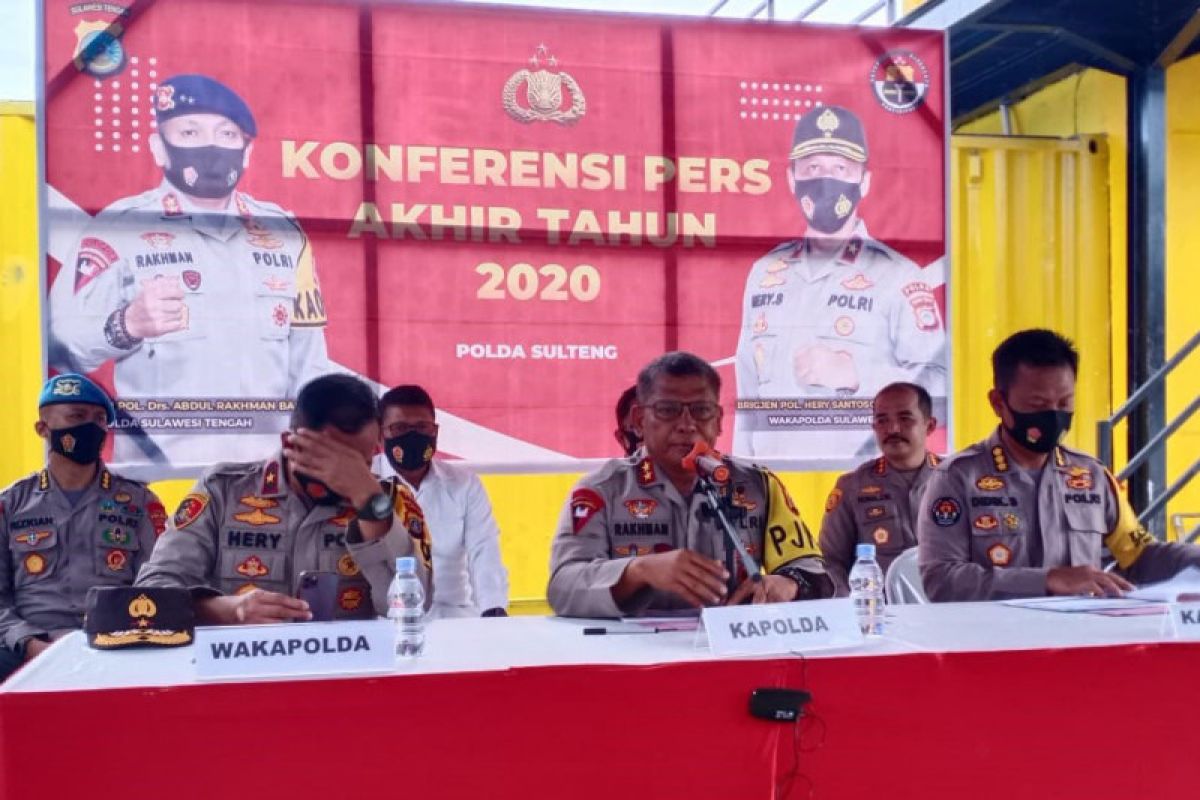 Polda Sulteng rilis terkait gangguan kantibmas selama tahun 2020