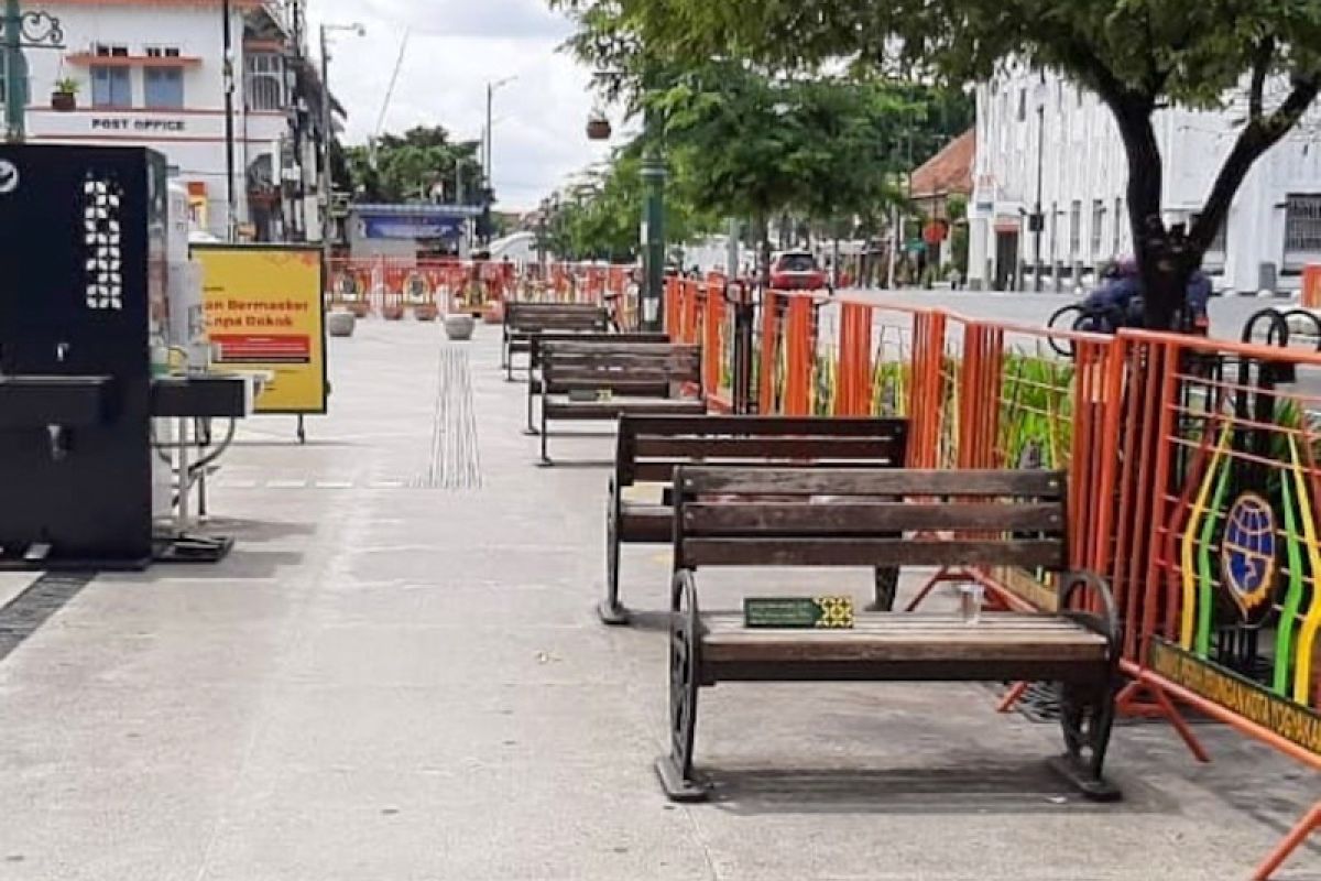 Pedestrian Titik Nol Kilometer Yogyakarta steril dari wisatawan