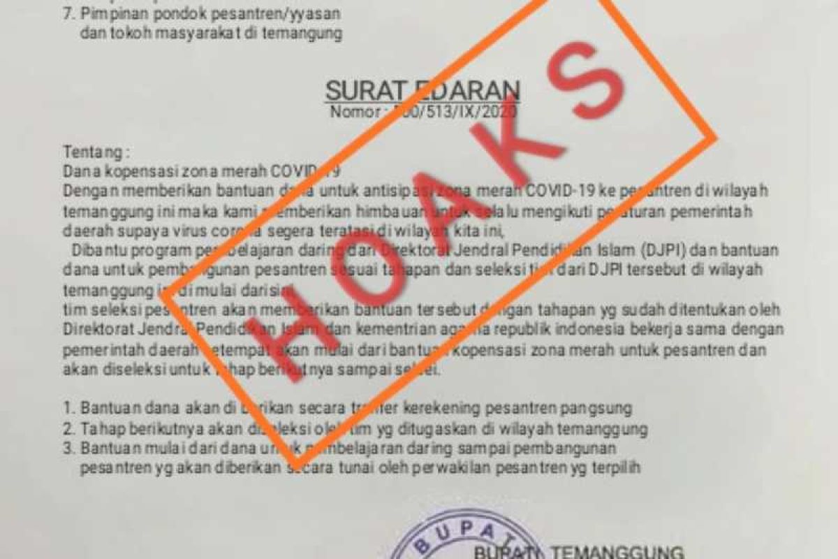 Ada SE kompensasi di zona merah, Pemkab Temanggung: Itu hoaks