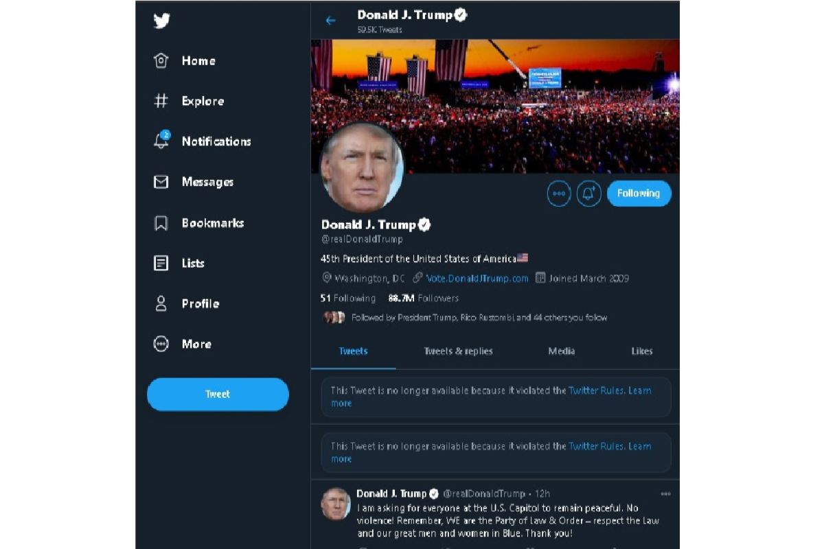 Twitter jelaskan alasan akun Trump dikunci 12 jam, cuitan dihapus