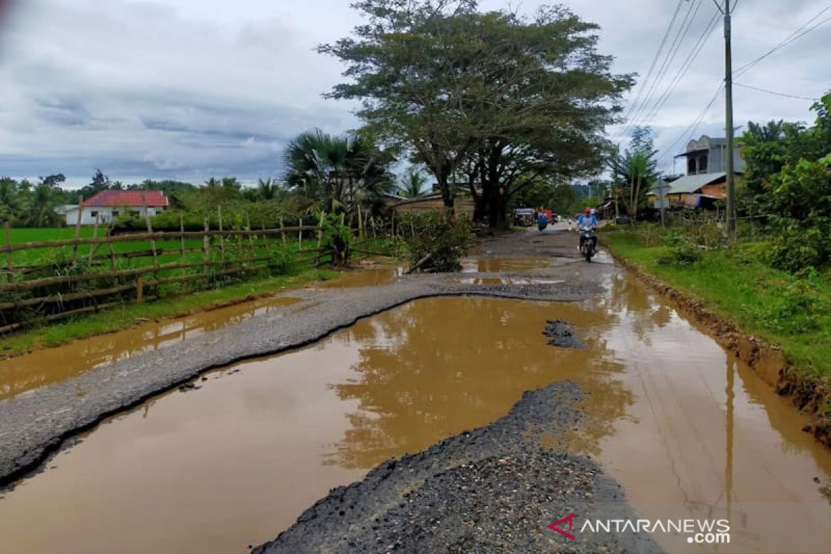 Kerusakan badan jalan Aceh Timur-Gayo Lues semakin parah