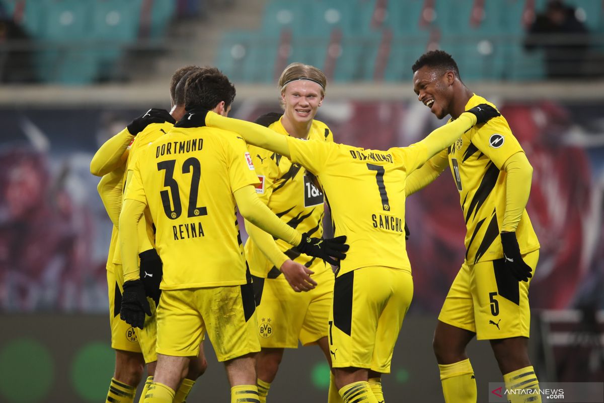 Dua gol Haaland bantu Dortmund menang 3-1