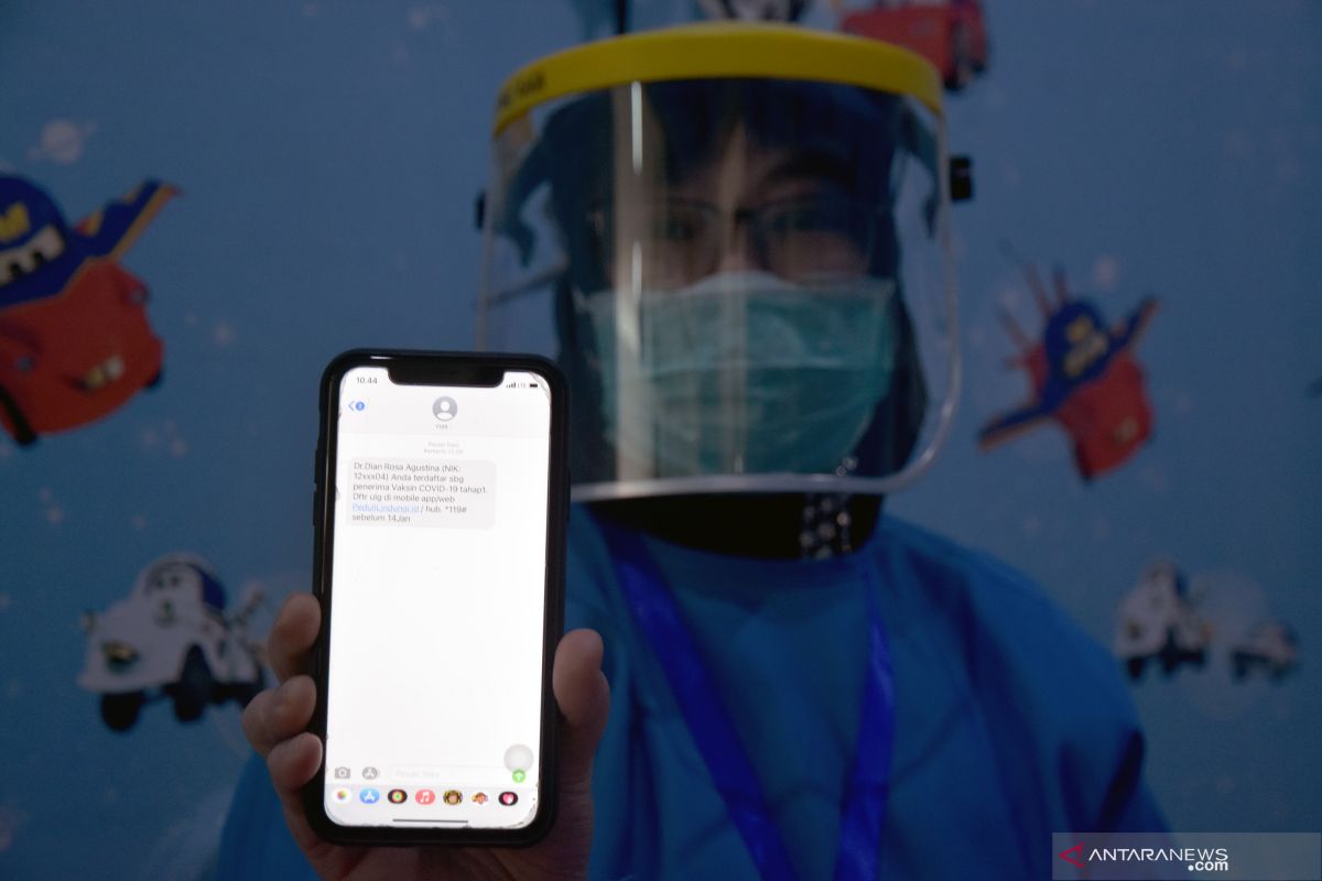 SMS registrasi vaksinasi  telah di kirim ke 500 ribu nakes