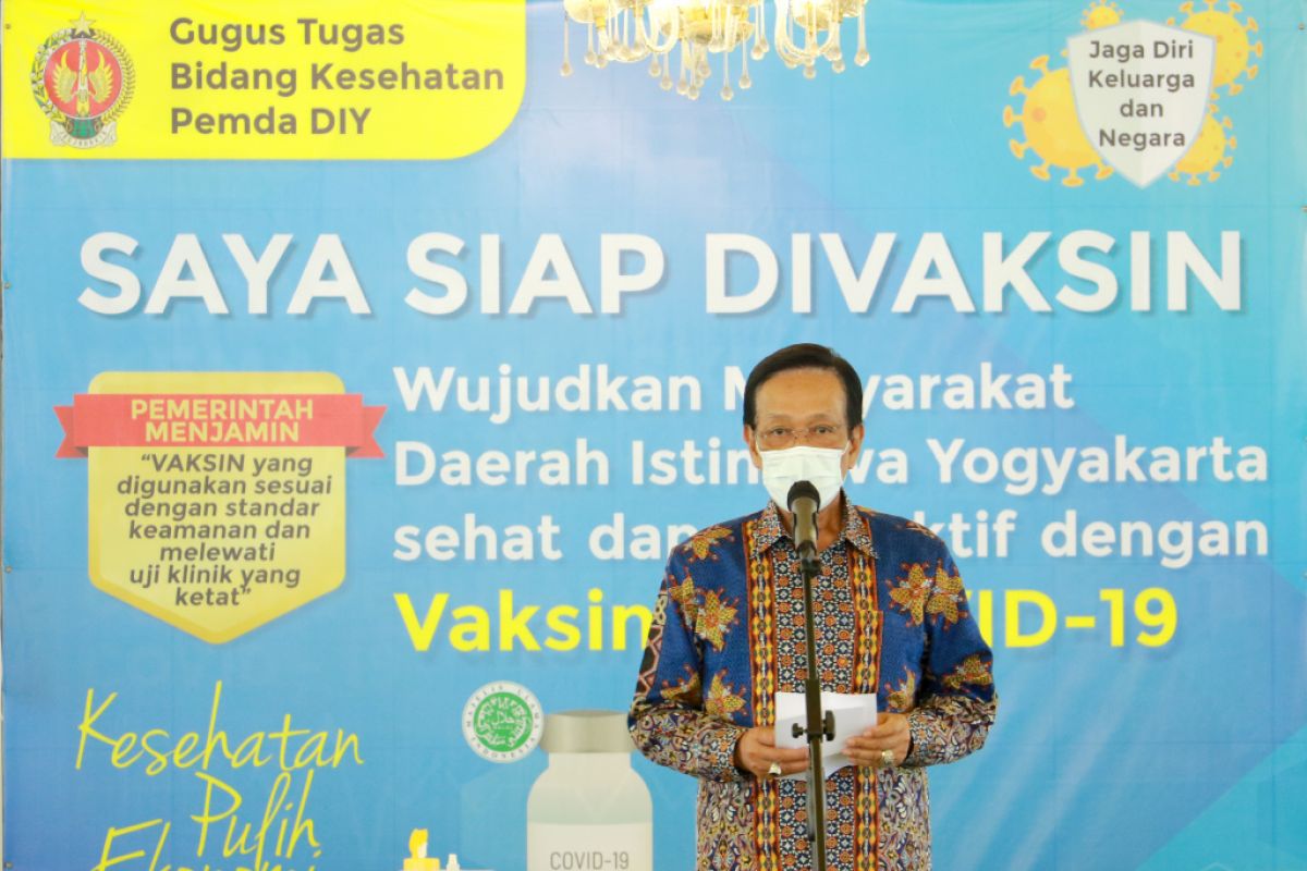 Gubernur DIY ajak warga ikuti vaksinasi COVID-19 tanpa disertai sanksi