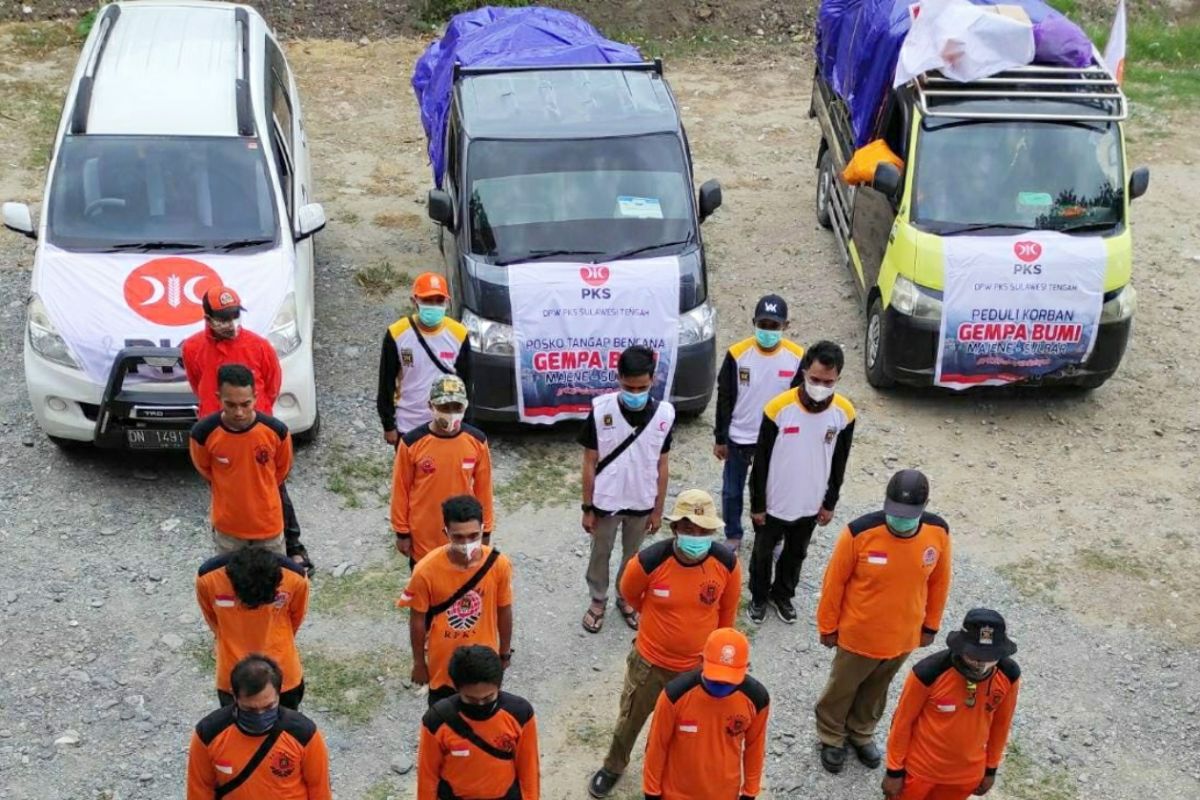 DPW PKS Sulteng kirim relawan dan bantuan untuk korban gempa Sulbar