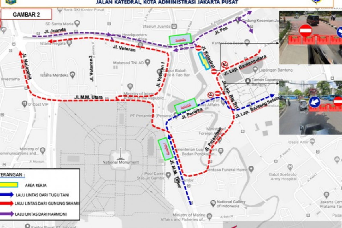 Lalu Lintas di Gereja Katedral Jakarta dialihkan untuk pembangunan terowongan