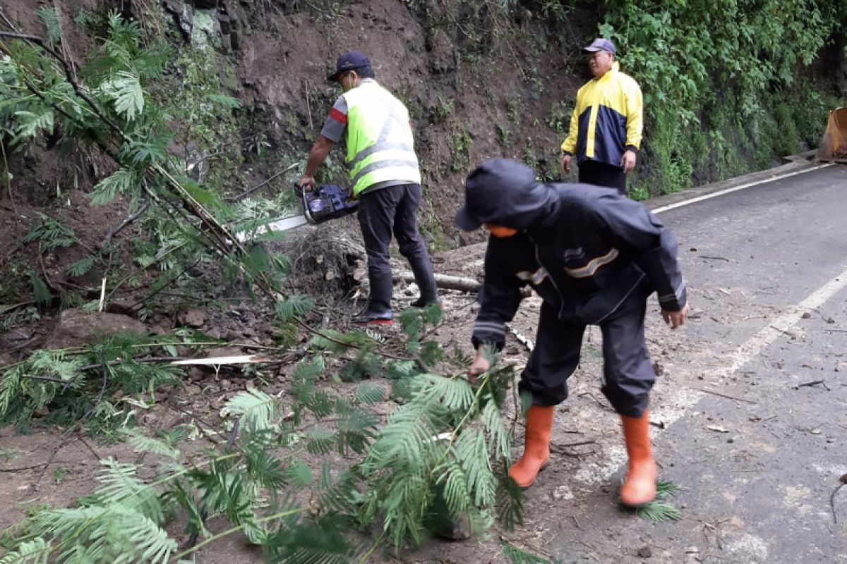 Tanah longsor ganggu akses jalan Kota Batu-Pujon Jatim