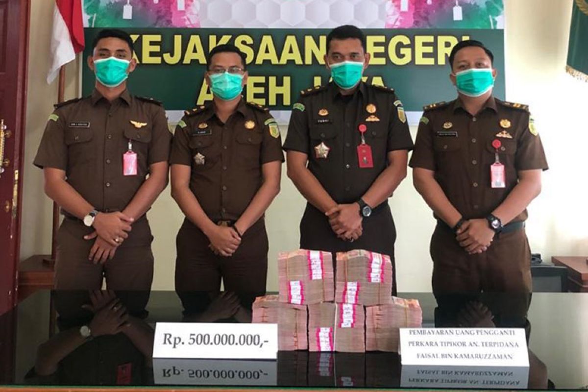 Terpidana korupsi di Aceh Jaya kembalikan uang negara Rp500 juta