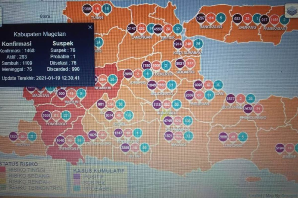 Magetan masuk zona merah COVID-19
