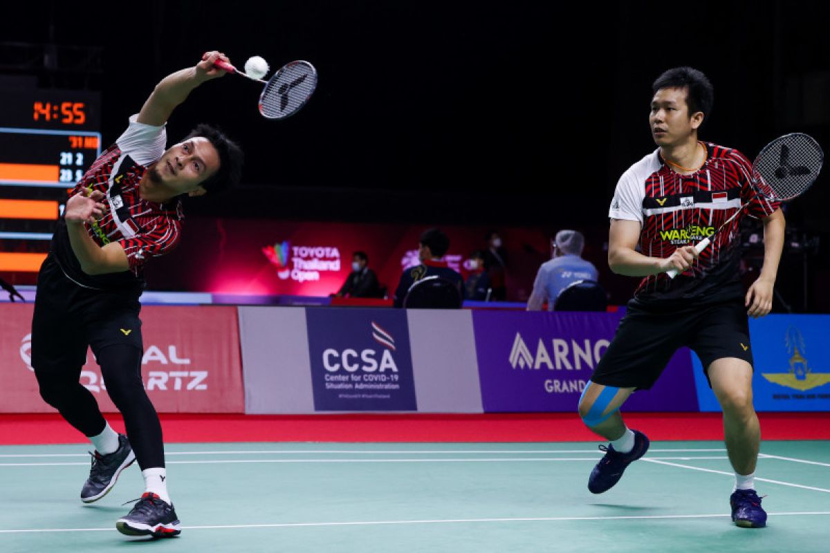 Hendra/Ahsan lolos semifinal Thailand Open usai singkirkan ganda Inggris