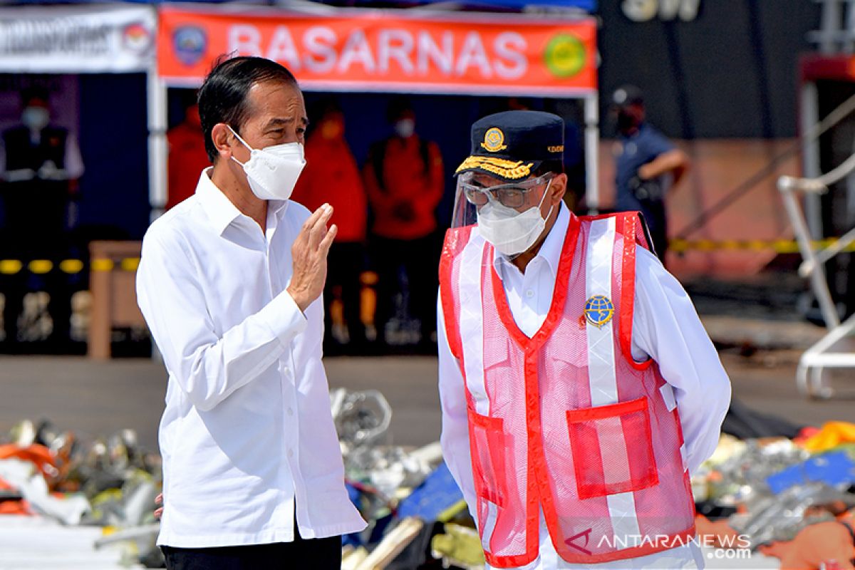 Presiden Jokowi saksikan pemberian santunan untuk korban Sriwijaya Air