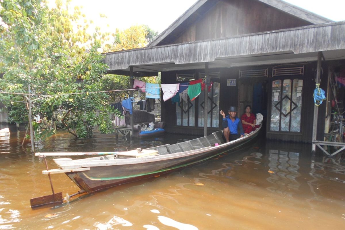 Kehidupan warga pinggiran Kota Banjarmasin memprihatinkan akibat banjir