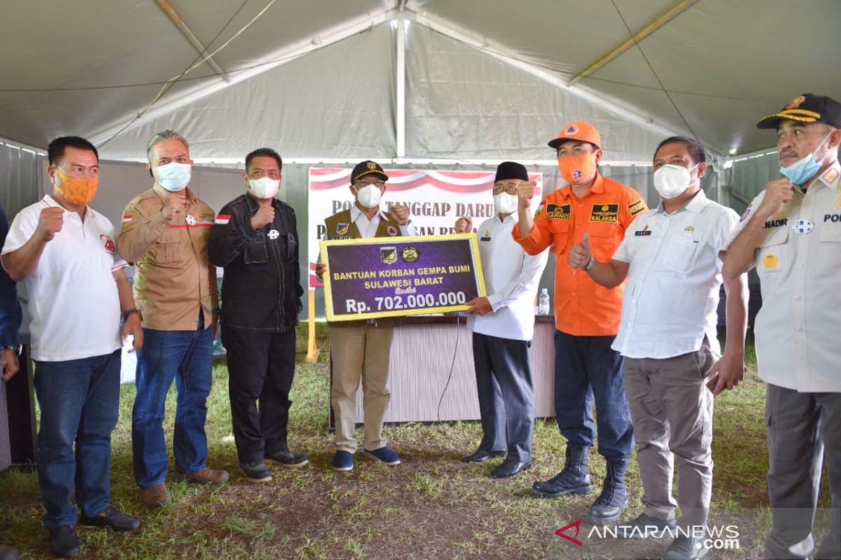 Untuk kebutuhan penyintas gempa Sulbar, Sulteng bantu Rp700 juta