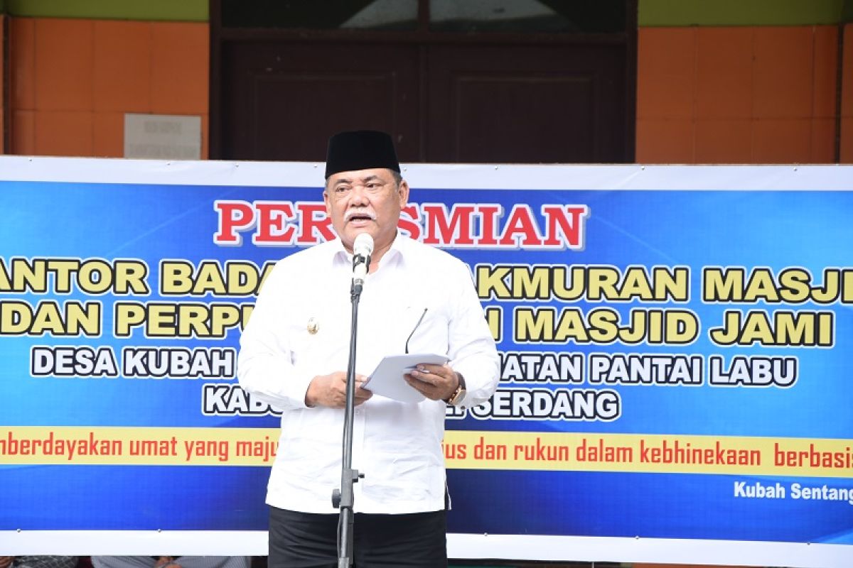 Wabup Deli Serdang resmikan Kantor BKM Masjid Jami' Desa Kubah Sentang