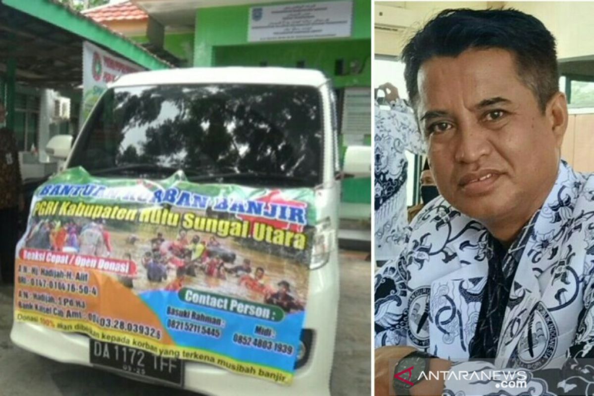 PGRI HSU bantu korban banjir  Banjar